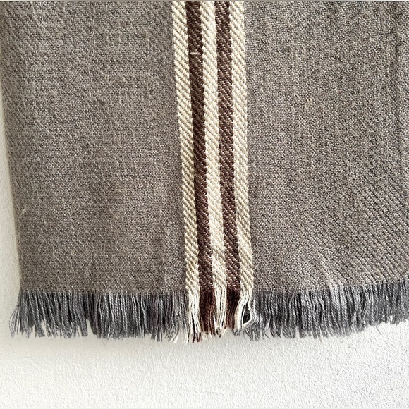 Taupe Fringed Blanket Scarf - Picture 7 of 15